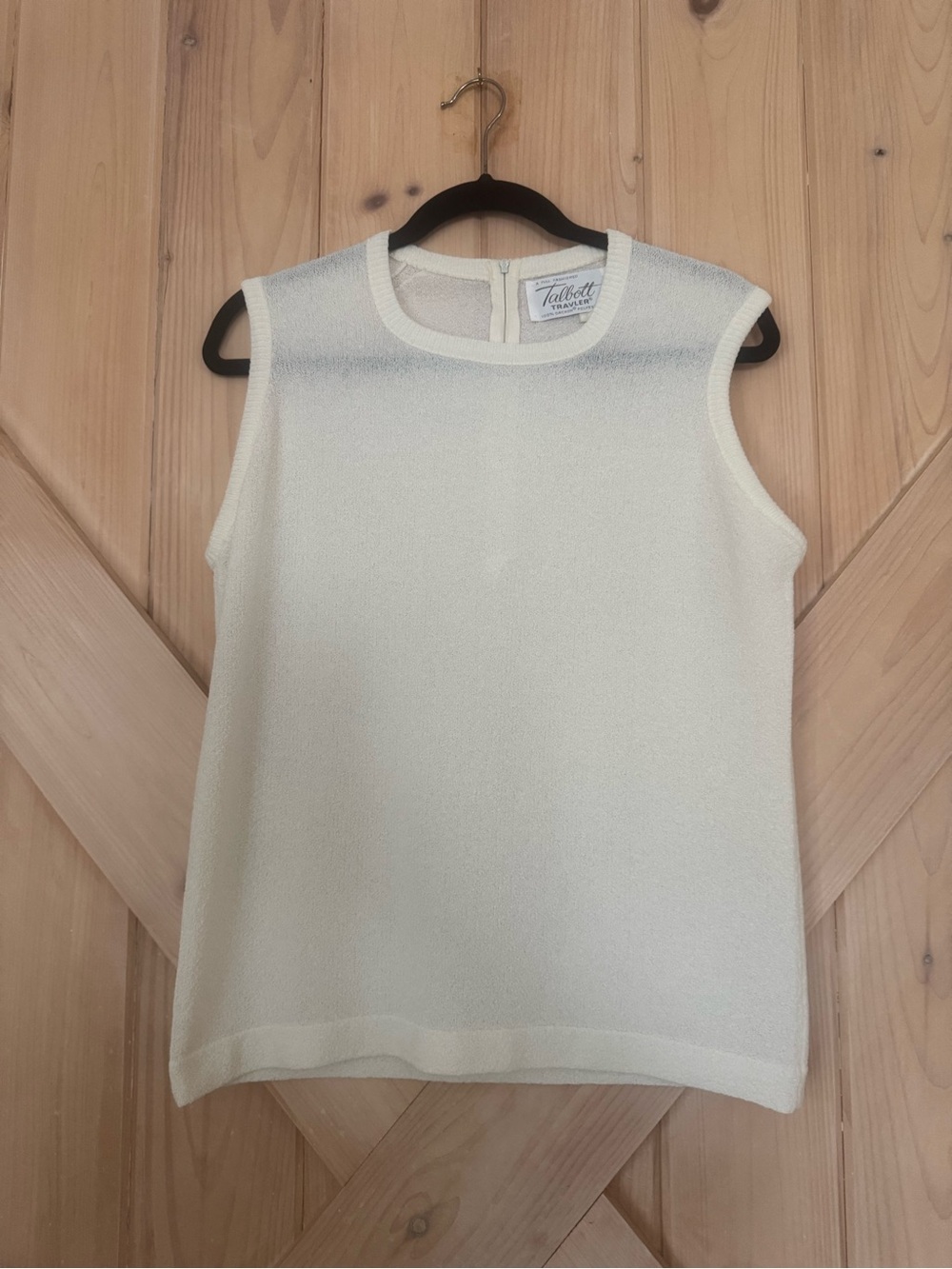 Vintage Talbots Traveler Ivory Sleeveless Shell Top | Size 38 (Approx. US M)